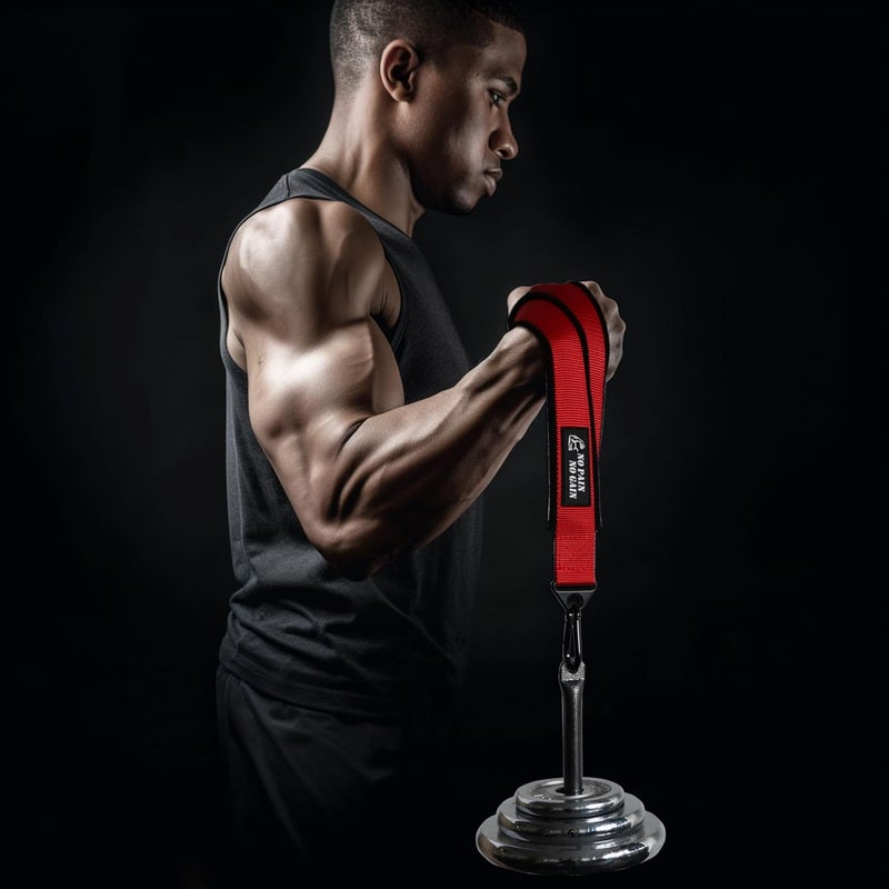 Lights Mountain Arm Wrestling Training Strap Belt Hand Grip Arm Finger Forearm Exerciser Strengthener for Cable Machine and Free Weight - Image 5